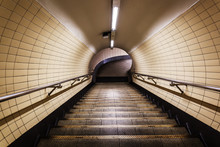 Pedestrian Tunnel Of The London Subway