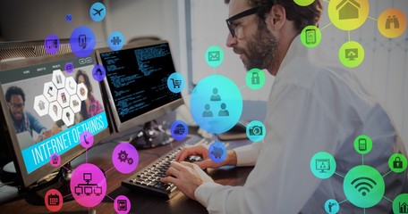 Poster - Composite image of smartphone apps icons