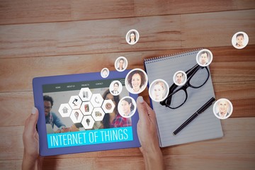 Poster - Composite image of portrait of business people 