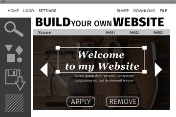 Poster - Composite image of build website interface