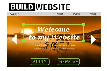 Poster - Composite image of build website interface