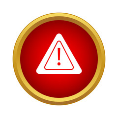 Poster - Exclamation icon in simple style on a white background
