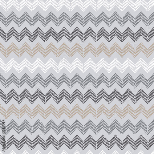 Fototapeta na wymiar Ethnic boho seamless pattern with zigzag. Print. Repeating background. Cloth design, wallpaper.