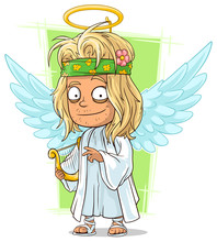 Cartoon Good Longhair Hippie Angel