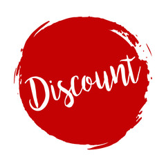 Canvas Print - discount grunge style red colored on white background