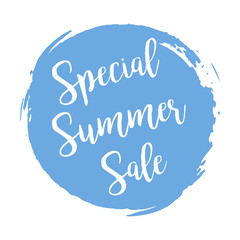 Canvas Print - special summers sale grunge style blue colored on white background