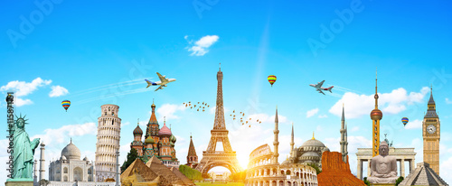 Cuadros en Lienzo Famous landmarks of the world