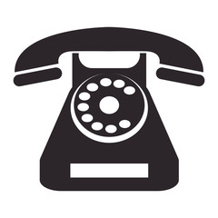 flat design rotary phone icon vector illustration