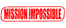 Mission Impossible On The White Background, Red Illustration