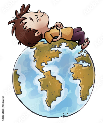 Plakat dziecko na planecie Ziemia