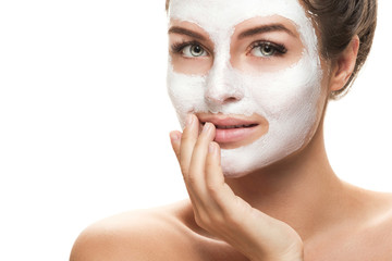 Wall Mural - Beautiful woman with facial mask