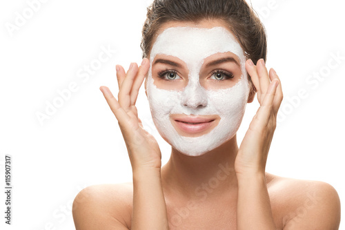 Pinturas sobre lienzo Beautiful woman with facial mask