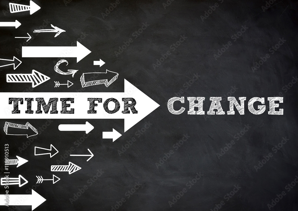 Time for change - chalkboard concept with arrows Stock Illustration ...