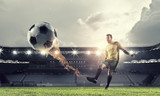 Fototapeta Sport - Soccer forward player  . Mixed media