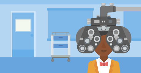 Poster - Patient during eye examination.