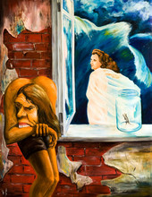 Allegory Of Unrequited Love. Oil Painting