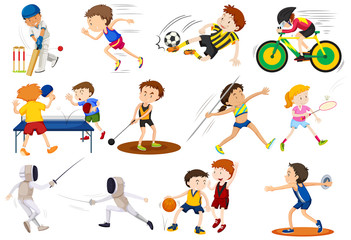 Wall Mural - People doing different kinds of sports