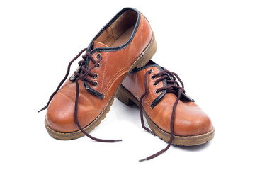 Leather shoes isolated on white background.