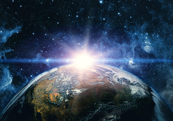 Wall Mural - view of the earth from the cosmos. elements of this image furnished by nasa