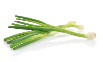 Green Onion on white background