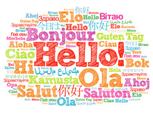 Hello Word Cloud In Different Languages Of The World, Background Concept