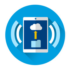 Poster - Tablet Cloud Upload Online Wifi Internet Download Information Icon