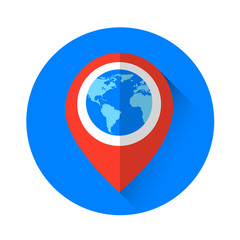 Poster - Globe Navigation Marker World Map Icon