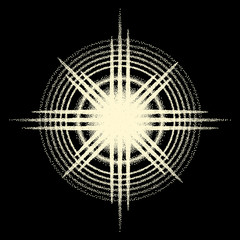 Wall Mural - Vintage dotwork star, sunburst or explosion with rays