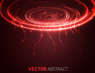 Wall Mural - Circle light effect with lines. Abstract background. Vector graphic design.