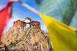 Namgyal Tsemo Gompa with prayer flags in Leh Ladakh, india.
