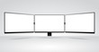 © customdesigner - Three panels of Computer Monitors Mockup with white blank screen