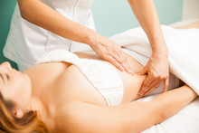 Woman Getting A Lymphatic Massage