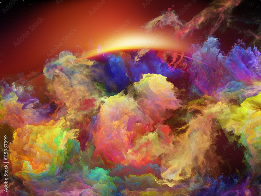 Lights of Space Nebula - obrazy, fototapety, plakaty 