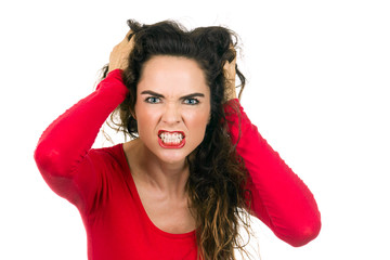 Wall Mural - Frustrated angry woman.