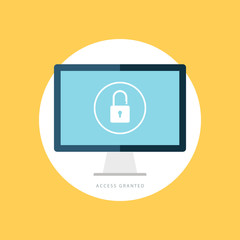 Poster - Access granted icon. Data protection sign. Internet security symbol. Flat vector illustration.