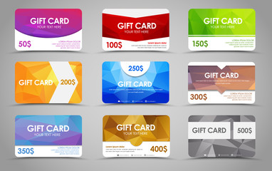 Poster - Set polygonal gift cards