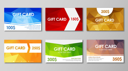Poster - Set polygonal gift cards