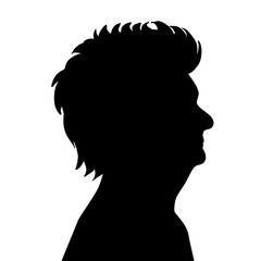 Wall Mural - Vector silhouette of old woman.