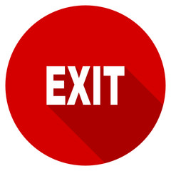 Poster - flat design red round exit vector icon