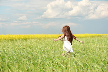 Sticker - Sweet girl in spring meadow