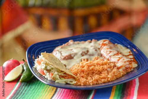 Fotografie, Obraz Colorful Traditional Mexican food dishes