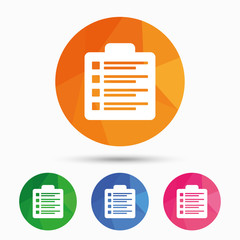 Poster - checklist sign icon. control list symbol.