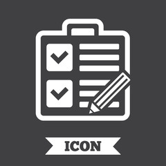 Poster - checklist sign icon. control list symbol.