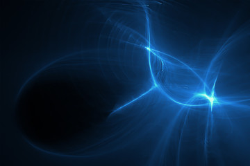 Wall Mural - blue glow energy wave.