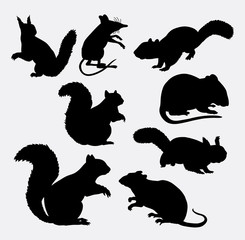 Poster - Squirrel and mouse mammal animal silhouette. Good use for symbol, logo, web icon, avatar, mascot, sign, sticker design, game element, or any design you want. Easy to use.