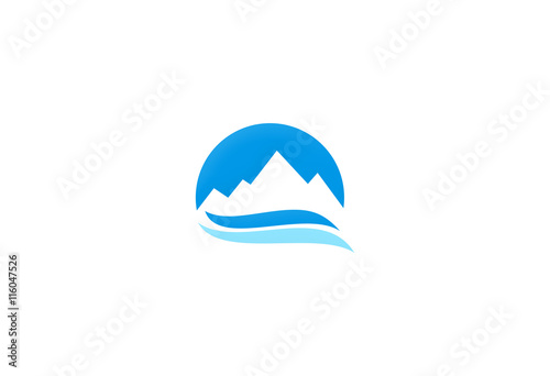 abstract mountain water vector logo Stock Vector | Adobe Stock