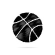 Basketball with white stripes on a white background