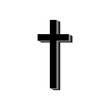 The black cross on a white background