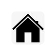 Gray icon with a black house on a white background