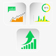 Three gray icons with color graphics
